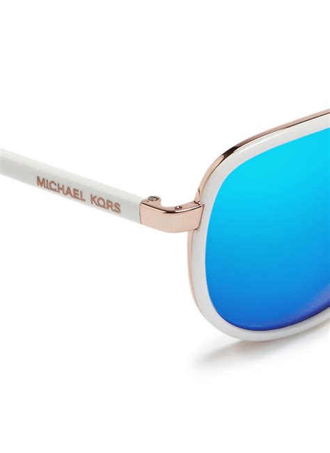 michael kors blue mirrored aviator sunglasses|Michael Kors aviator eyeglasses.